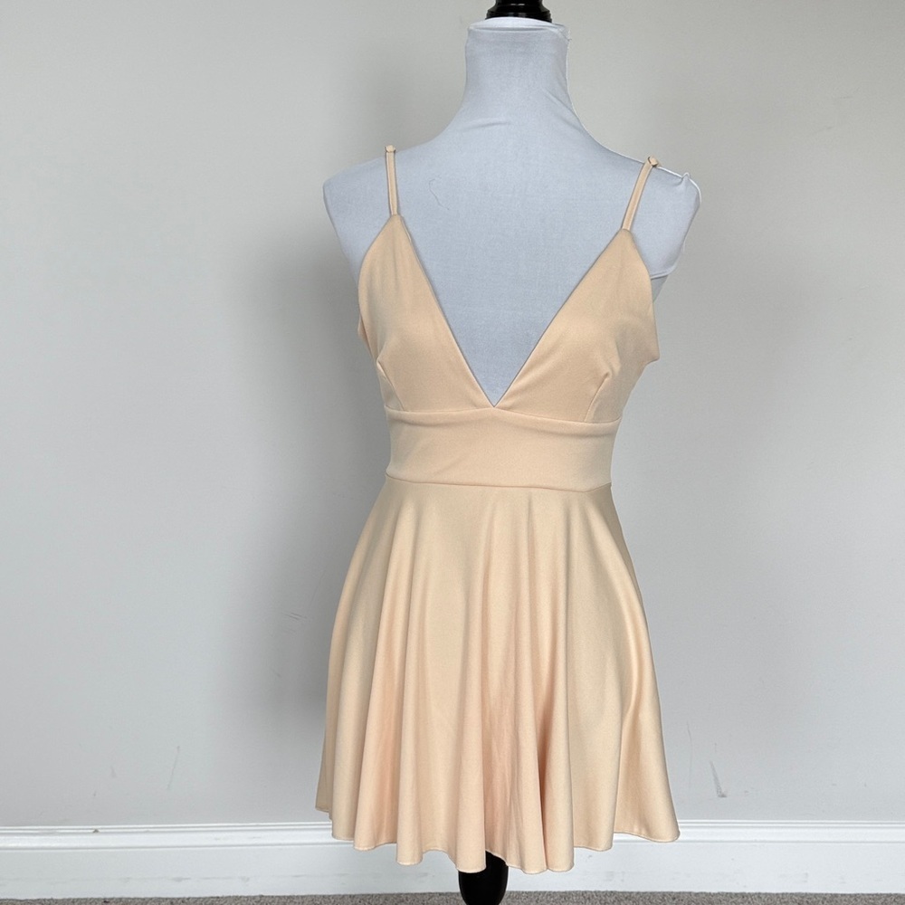 SHEIN Beige Spaghetti Strap Mini Dress‎ Sz SM